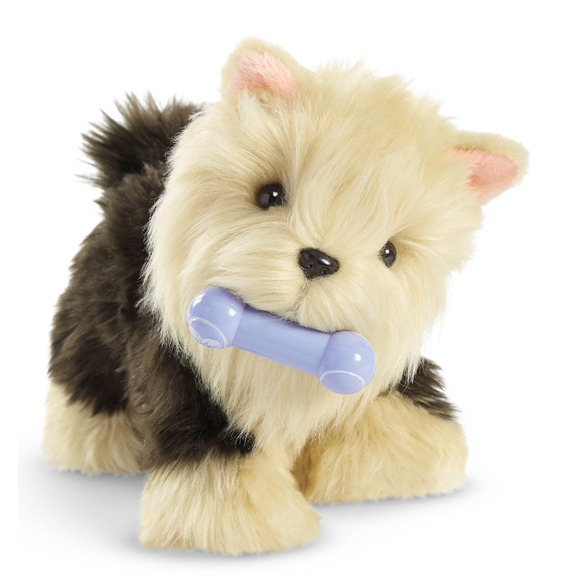 American Girl Doll TERRIER PUPPY DOG + BONE Toy Pet Plush Yorkie Yorkshire BAG! - Picture 4 of 5
